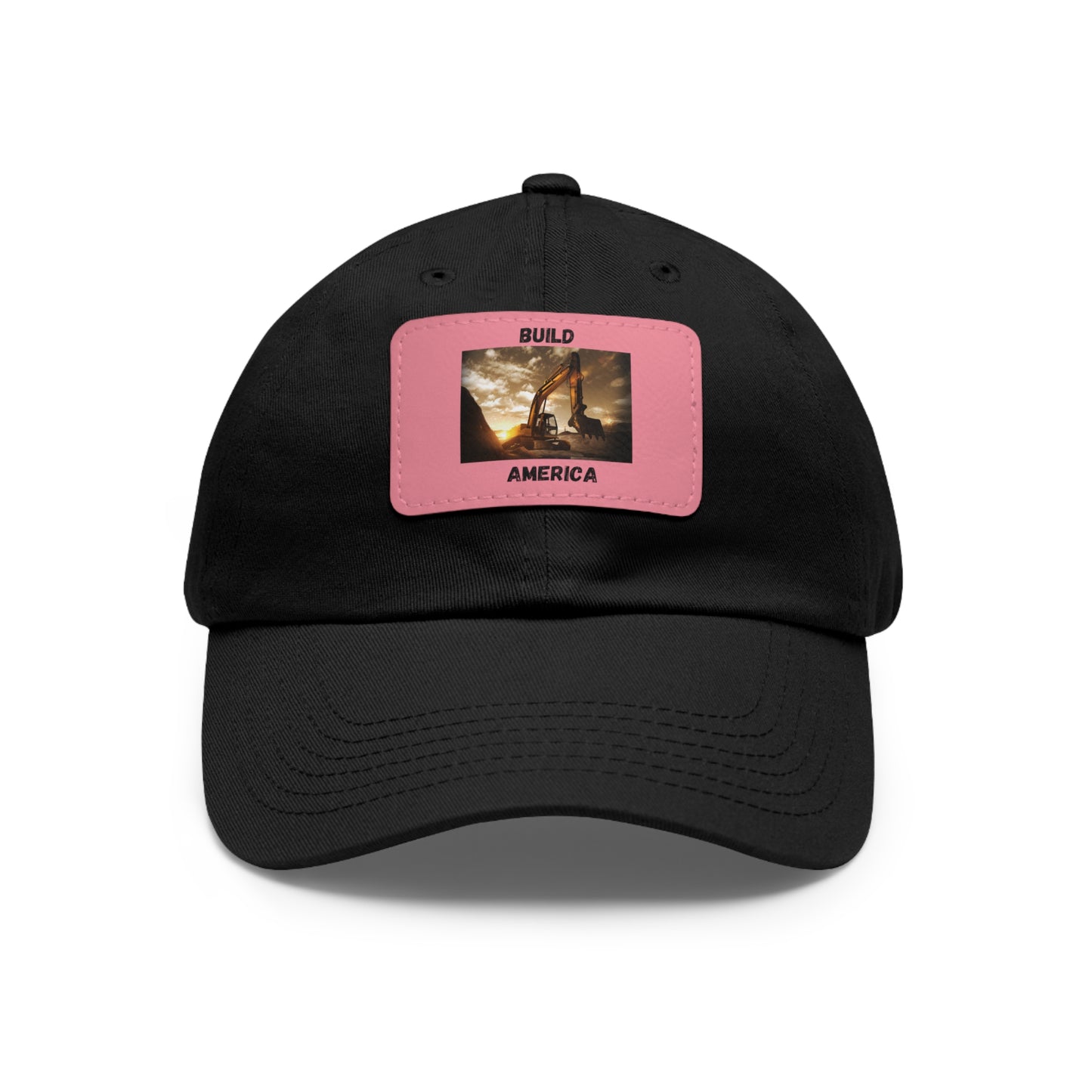 Dad Hat with Leather Patch (Rectangle)