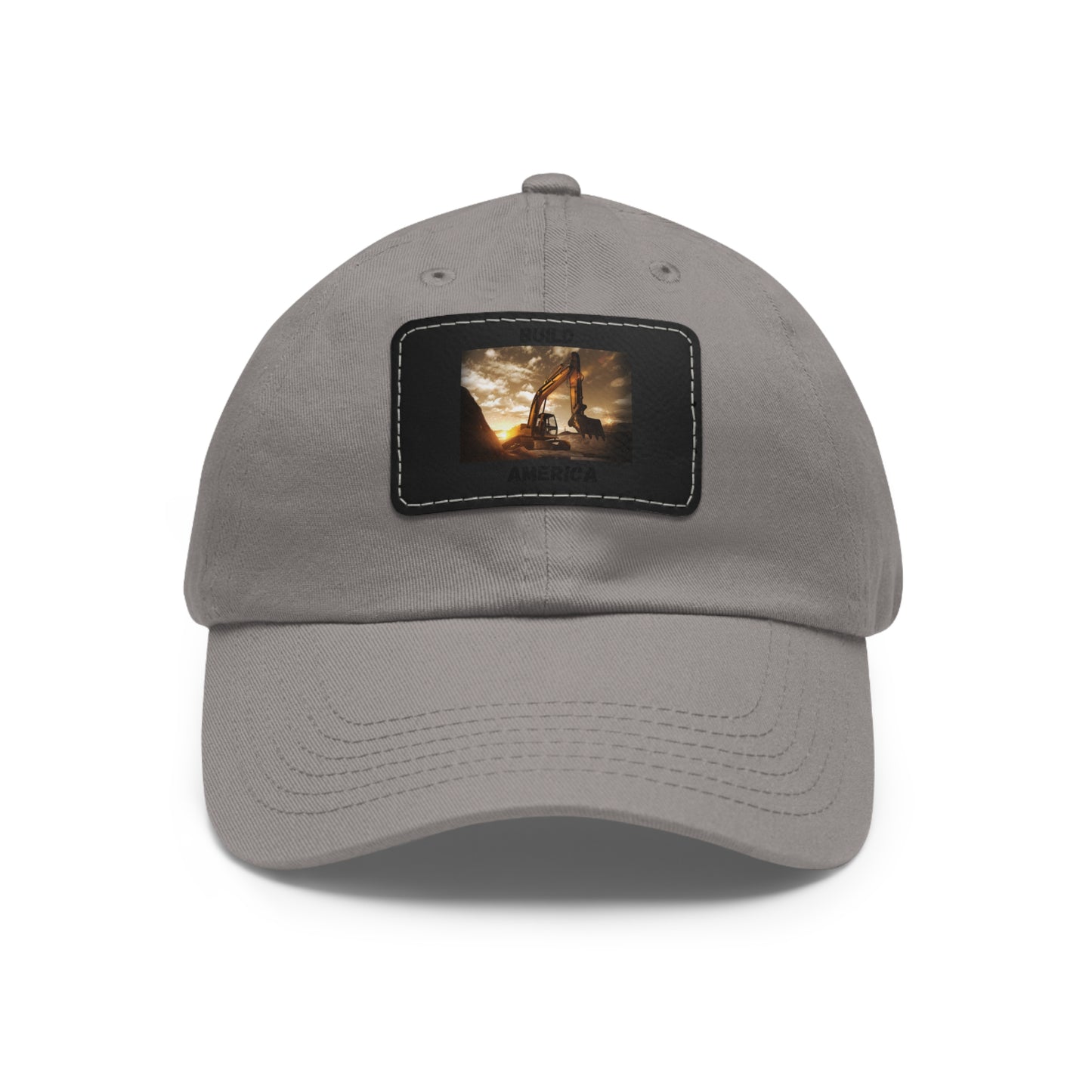 Dad Hat with Leather Patch (Rectangle)