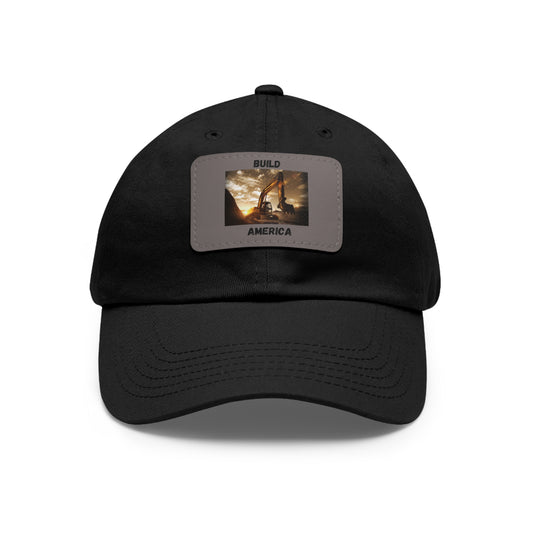 Dad Hat with Leather Patch (Rectangle)